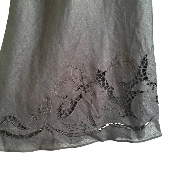 Ann Taylor 100% Linen Black Halter Dress Sz 6 Fit & Flare Cocktail Party Dressy - Picture 4 of 16